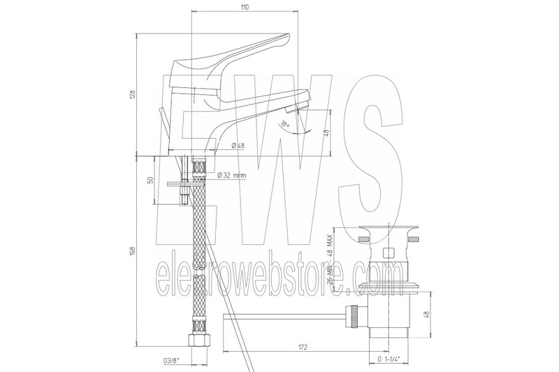 Paini Pilot 04CR211P1 mezclador de lavabo cromado