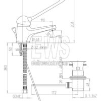 Paini Pilot miscelatore lavabo con piletta di scarico leva clinica 04CR211LP1