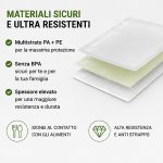 sacchetti-sottovuoto-goffrati, buste-sottovuoto-alimentari, 105-micron, conservazione-alimenti, universali, compatibili-tutte-le-macchine, sous-vide, congelatore, 20x30, 30x40, 15x25, 25x35, 100-pezzi, bpa-free, 5-strati, uso-domestico-professionale