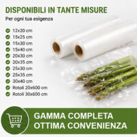 sacchetti-sottovuoto-goffrati, buste-sottovuoto-alimentari, 105-micron, conservazione-alimenti, universali, compatibili-tutte-le-macchine, sous-vide, congelatore, 20x30, 30x40, 15x25, 25x35, 100-pezzi, bpa-free, 5-strati, uso-domestico-professionale