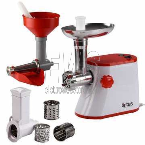 ARTUS K15 Combinato Spremipomodoro Tritacarne Grattugia 300 W