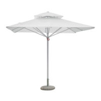 Ombrellone Push-up 3 x 3 mt. con palo centrale alluminio bianco E5049B
