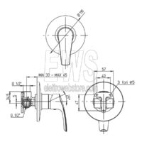 Paini Atomix miscelatore incasso doccia cromato D1CR690