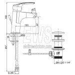 Paini-Atomix-blender-basin mixer-basin waste-automatic-D1CR211G-