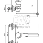 Paini Atomix wall-mounted sink mixer D1CR501