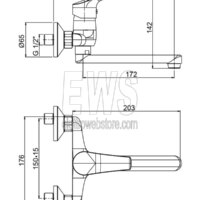 Paini Atomix mezclador mural para fregadero D1CR501