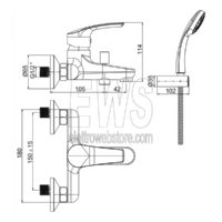 Paini Atomix miscelatore vasca esterno con kit doccia D1CR105