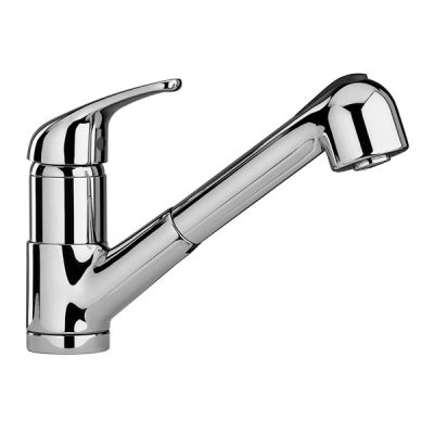 Paini Mélangeur évier monotrou basse pression douchette extractible chromée 64CR568BP