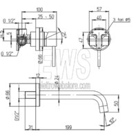 Paini Cox mitigeur de lavabo mural 78CR208