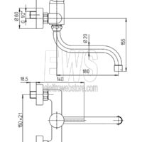 Paini Cox wall-mounted sink mixer 78CR501