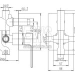 Paini Dax R Zweiwege-Unterputz-Brausebatterie 84CR6911R
