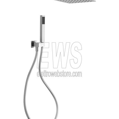 Paini Kit doccia quadro 25x25cm braccio doccetta supporto presa acqua 53CR441QQP6