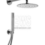 Paini-Kit-shower-round-diam.25-cm-arm-shower-holder-water-cox-overhead-chrome-53CR441P4
