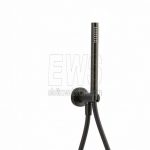 Paini Duschset rund Durchmesser 25 cm Duscharm Handbrause Halter matt schwarz 78YO441TC