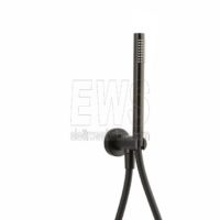 Paini Kit doccia tondo diam.25 cm braccio doccetta supporto presa acqua nero opaco 78YO441TC