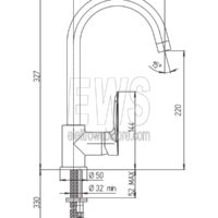 Paini-Nove-mixer-rubet-wash basin-orientable-09CR572-