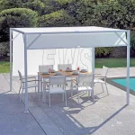 3X3 metre sliding roof pergola white GAZ508