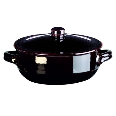 Casserole en terre vernissée Vulcania avec couvercle B1TE2