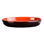Vulcania earth-coloured glazed oval pan B1TV0