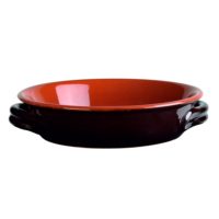 Teglia tonda color terra Vulcania terracotta smaltata B1TT2