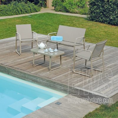 Antwerpener Eisen Couchgarnitur 2 Sessel + Sofa und Couchtisch CSF18TT