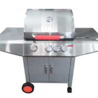 Ferraboli barbecue à gaz Top Inox LPG acier 3+1 brûleurs
