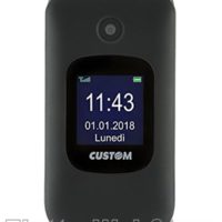 FLIP 8 telefono cellulare GSM tasti grandi a conchiglia con tasto SOS nero