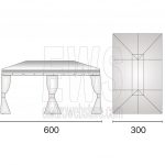 Gazebo 6x3 metres polyester aluminium frame GAZ063