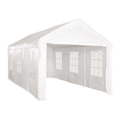 Iron Car Parking gazebo 6X3 m white plastic-coated canvas GAZ160