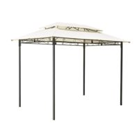 Gazebo Illinois hierro 3X2 poliéster cubierta crudo GAZ363