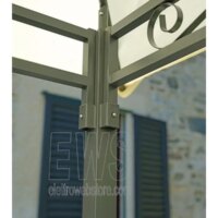 Gazebo Illinois hierro 3X2 poliéster cubierta crudo GAZ363