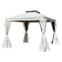 Gazebo Nebraska in alluminio 3X3 copertura in poliestere ecrù GAZ035