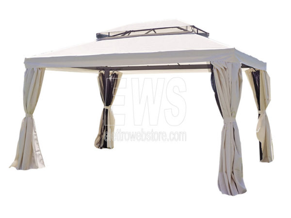 Gazebo Nebraska in alluminio 3X4 copertura in poliestere ecrù GAZ034