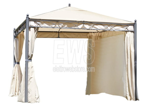 Gazebo Oregon in ferro 3X3 copertura in poliestere sabbia GAZ371