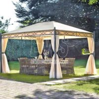 Gazebo Oregon in ferro 3X4 copertura in poliestere sabbia GAZ372