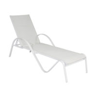 Lettino Arrecife alluminio bianco textilene avorio CLT80B