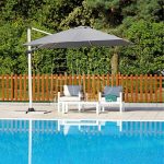 Light grey 3 x 3 m umbrella with side pole E5048