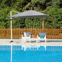 Ombrellone 3 x 3 mt. grigio chiaro con palo laterale E5048