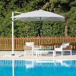 Light grey 3 x 4 m umbrella with side pole E5047