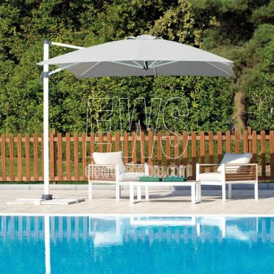 Hellgrauer 3 x 4 m Schirm mit Seitenstange E5047