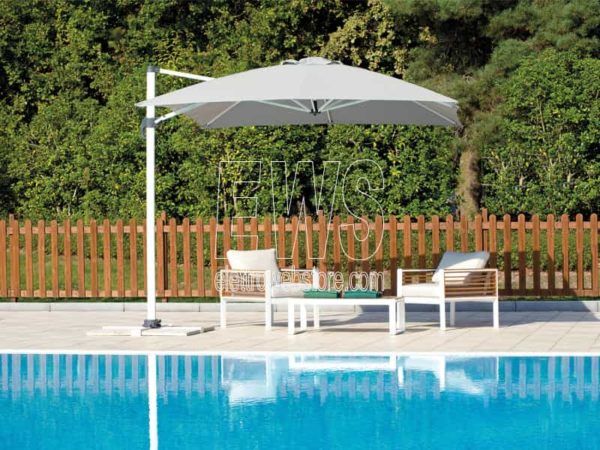 Ombrellone 3 x 4 mt. grigio chiaro con palo laterale E5047