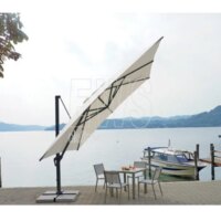 Parasol 4 x 4 m écru avec mât latéral E5053