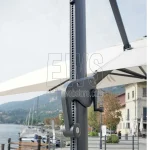 Parasol 4 x 4 m ecru with side pole E5053