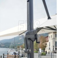 Parasol 4 x 4 m écru avec mât latéral E5053