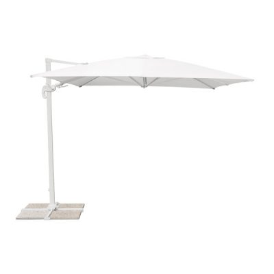 California-Sonnenschirm 3 x 3 m mit seitlichem Mast aus weißem Aluminium E5054B