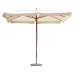 Parasol 3 x 3 m with central wooden double pulley pole E1003