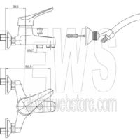 Paini Pilot 04CR105P1 bath tub mixer with hand shower