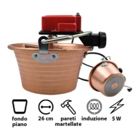 paiolo-rame-fondo-piano-diam.26-cm-pareti-martellate-induzione-motore-5-watt-botta-nuovafac-art.06