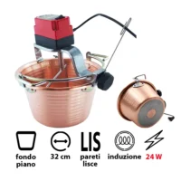paiolo-rame-fondo-piano-diam.32-cm-pareti-lisce-induzione-motore-24-watt-botta-nuovafac-art.08MPIND