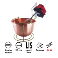paiolo-rame-fondo-tondo-diam.26-cm-pareti-lisce-fiamma-motore-24-watt-botta-nuovafac-art.14mp